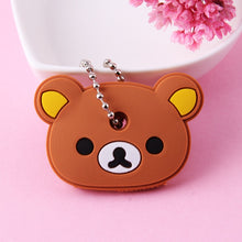 Load image into Gallery viewer, Cute Cartoon Keychain Silicone Stitch Protective Key Case Cover for Key Control Dust Cap Holder Gift Women Key Chain