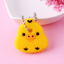 Load image into Gallery viewer, Cute Cartoon Keychain Silicone Stitch Protective Key Case Cover for Key Control Dust Cap Holder Gift Women Key Chain