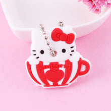 Load image into Gallery viewer, Cute Cartoon Keychain Silicone Stitch Protective Key Case Cover for Key Control Dust Cap Holder Gift Women Key Chain