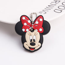 Load image into Gallery viewer, Cute Cartoon Keychain Silicone Stitch Protective Key Case Cover for Key Control Dust Cap Holder Gift Women Key Chain