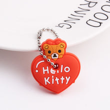 Load image into Gallery viewer, Cute Cartoon Keychain Silicone Stitch Protective Key Case Cover for Key Control Dust Cap Holder Gift Women Key Chain