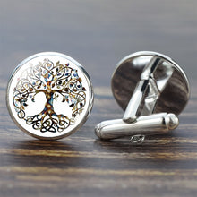 Load image into Gallery viewer, Tree of Life Cufflinks for Men Best Man Cufflinks Set Cufflinks Wedding Life Tree Suit Shirt Silver Cuff Links Men Accessories
