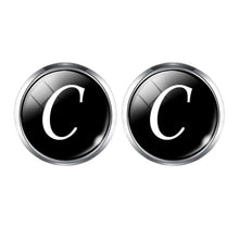 Load image into Gallery viewer, Men's Fashion A-Z Single Alphabet Cufflinks Silver Color Letter Cuff Button for Male Gentleman Shirt Wedding Cuff Links Gifts
