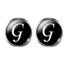 Load image into Gallery viewer, Men's Fashion A-Z Single Alphabet Cufflinks Silver Color Letter Cuff Button for Male Gentleman Shirt Wedding Cuff Links Gifts
