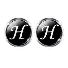 Load image into Gallery viewer, Men's Fashion A-Z Single Alphabet Cufflinks Silver Color Letter Cuff Button for Male Gentleman Shirt Wedding Cuff Links Gifts
