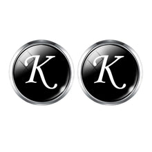 Load image into Gallery viewer, Men's Fashion A-Z Single Alphabet Cufflinks Silver Color Letter Cuff Button for Male Gentleman Shirt Wedding Cuff Links Gifts
