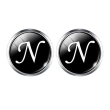 Load image into Gallery viewer, Men's Fashion A-Z Single Alphabet Cufflinks Silver Color Letter Cuff Button for Male Gentleman Shirt Wedding Cuff Links Gifts
