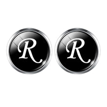 Load image into Gallery viewer, Men's Fashion A-Z Single Alphabet Cufflinks Silver Color Letter Cuff Button for Male Gentleman Shirt Wedding Cuff Links Gifts
