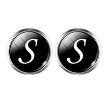 Load image into Gallery viewer, Men's Fashion A-Z Single Alphabet Cufflinks Silver Color Letter Cuff Button for Male Gentleman Shirt Wedding Cuff Links Gifts
