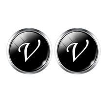 Load image into Gallery viewer, Men's Fashion A-Z Single Alphabet Cufflinks Silver Color Letter Cuff Button for Male Gentleman Shirt Wedding Cuff Links Gifts
