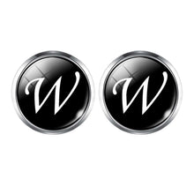 Load image into Gallery viewer, Men's Fashion A-Z Single Alphabet Cufflinks Silver Color Letter Cuff Button for Male Gentleman Shirt Wedding Cuff Links Gifts
