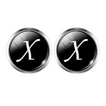 Load image into Gallery viewer, Men's Fashion A-Z Single Alphabet Cufflinks Silver Color Letter Cuff Button for Male Gentleman Shirt Wedding Cuff Links Gifts
