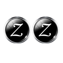 Load image into Gallery viewer, Men's Fashion A-Z Single Alphabet Cufflinks Silver Color Letter Cuff Button for Male Gentleman Shirt Wedding Cuff Links Gifts
